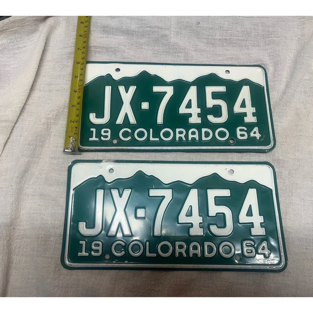 1964 Colorado License Plate Number Tag PAIR Plates